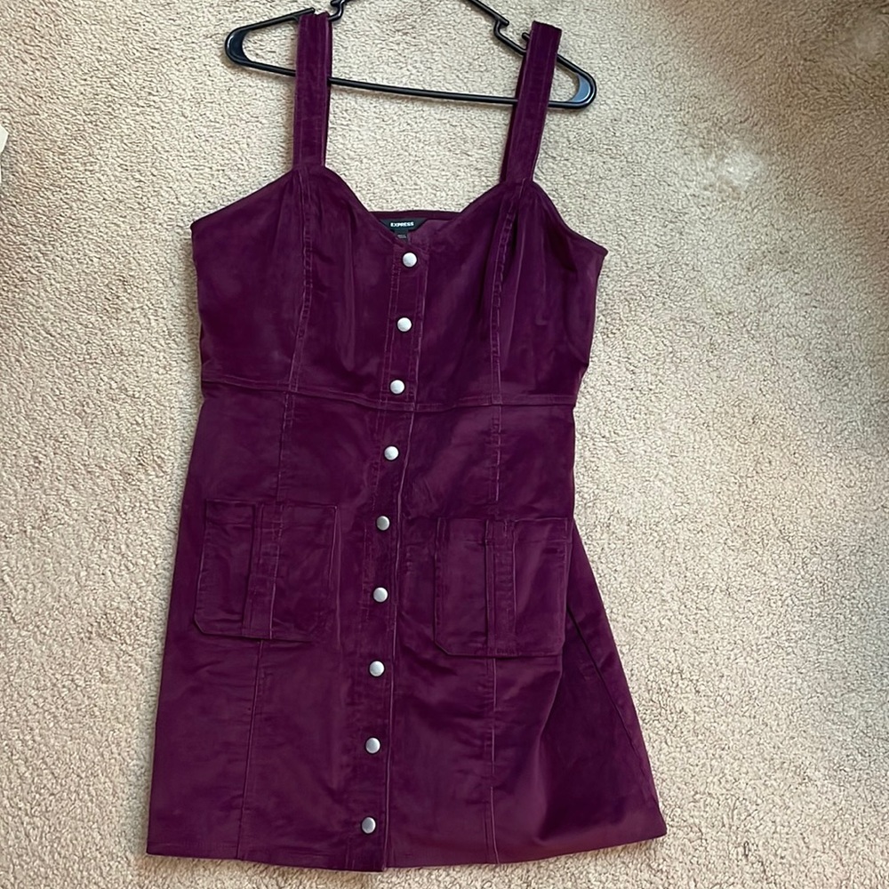 Express Dress Burgundy Corduroy Button Down